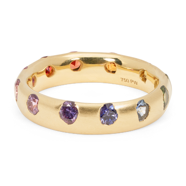 Medium Rainbow Celeste Ring - Size 7 - 11446